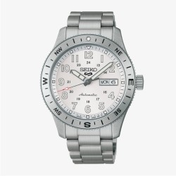 Seiko HDB007K1 Seiko 5 Sports Field automático con esfera blanco plateado y bisel con brújula